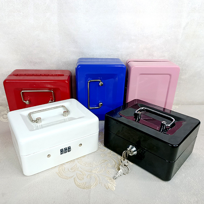 Thick Metal Money Box with Handle, Lockable Cash Box, Password Cash Drawer, Small and Large Sizes, Organizational Box, Dropshipping One Piece