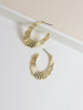 Metal earrings for beloved, wavy design accessory, simple and elegant design