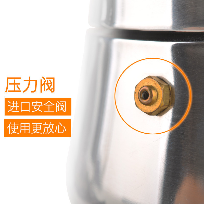 Creativo italiano cafetera 304 Acero inoxidable Mocha cafetera Mocha olla Amazon al por mayor