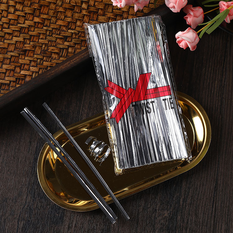 Fábrica al por mayor alambre de metal lazo decorativo regalo bolsa de pan Lollipop corbata cuerda en stock al por mayor