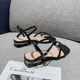 Sandals for women with widened and plump feet, with a fairy style middle heel and thick heels. New 2024 summer oversized women's shoes 41-43