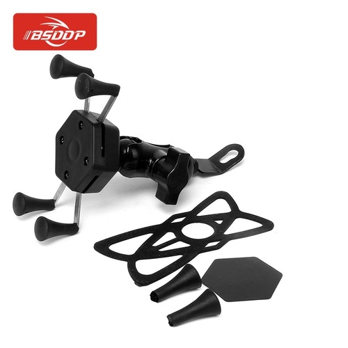 BSDDP motorcycle electric vehicle multifunctional universal mobile phone holder creative six-sided X-shaped mirror holder mobile phone holder