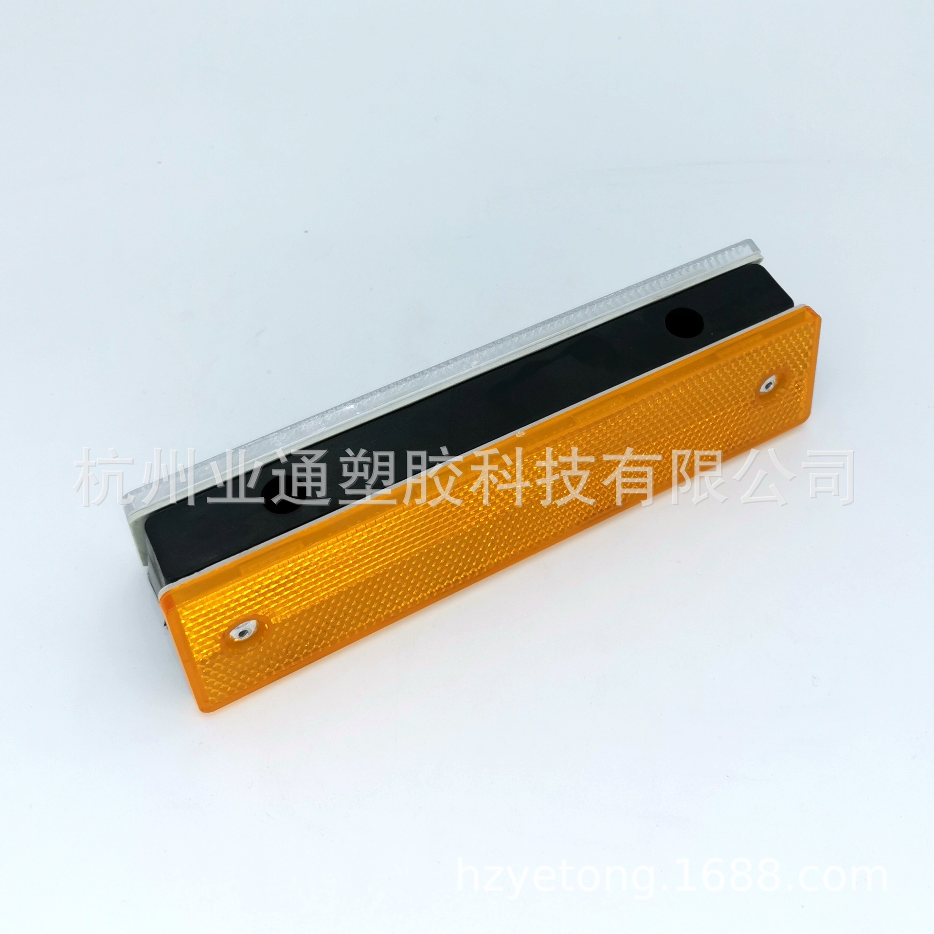 180*40塑料矩形轮廓标护栏附着式长方形晶格反光片轮廓标