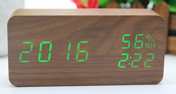 Brown wood green light-rectangular