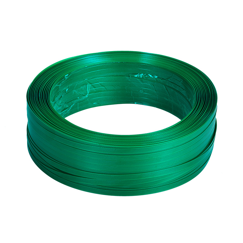 Correa de embalaje de acero de plástico para mascotas al por mayor 1608 correa de acero de plástico verde cinturón de embalaje de cartón de fábrica 20KG cinturón de embalaje hecho a mano