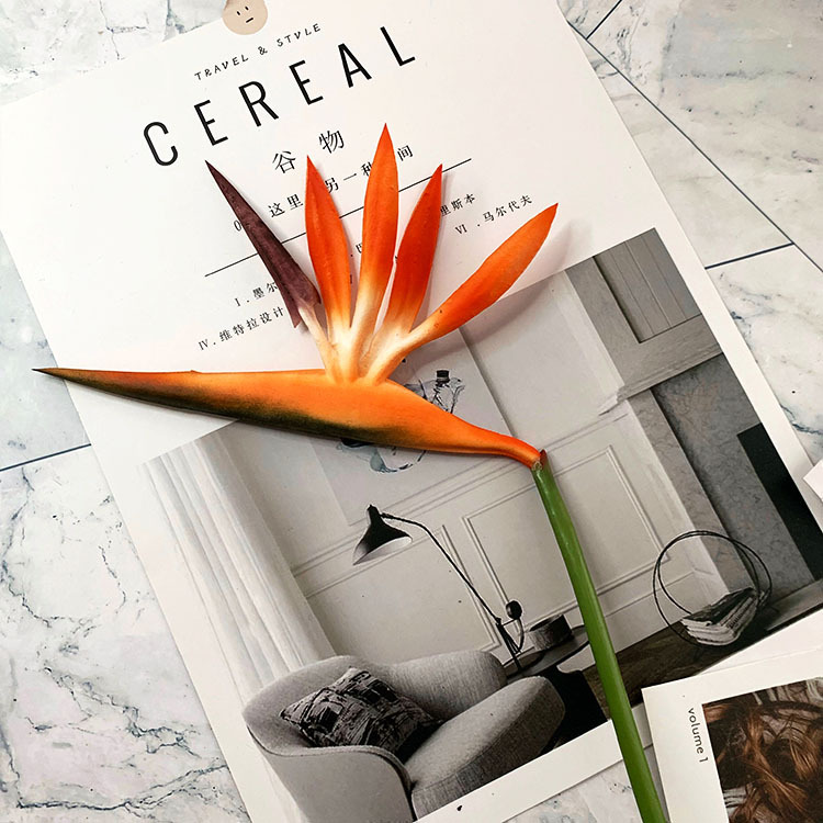 Flor artificial pájaro del paraíso flor artificial de seda flor falsa