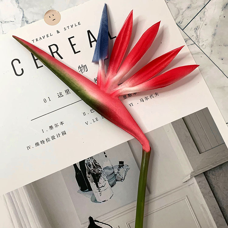 Flor artificial pájaro del paraíso flor artificial de seda flor falsa