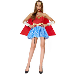 M-XXL Role-Playing Wonder Woman Costume Cosplay Western Dress Lady Halloween Superhero Costume