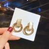 15#Silver needle-round earrings.