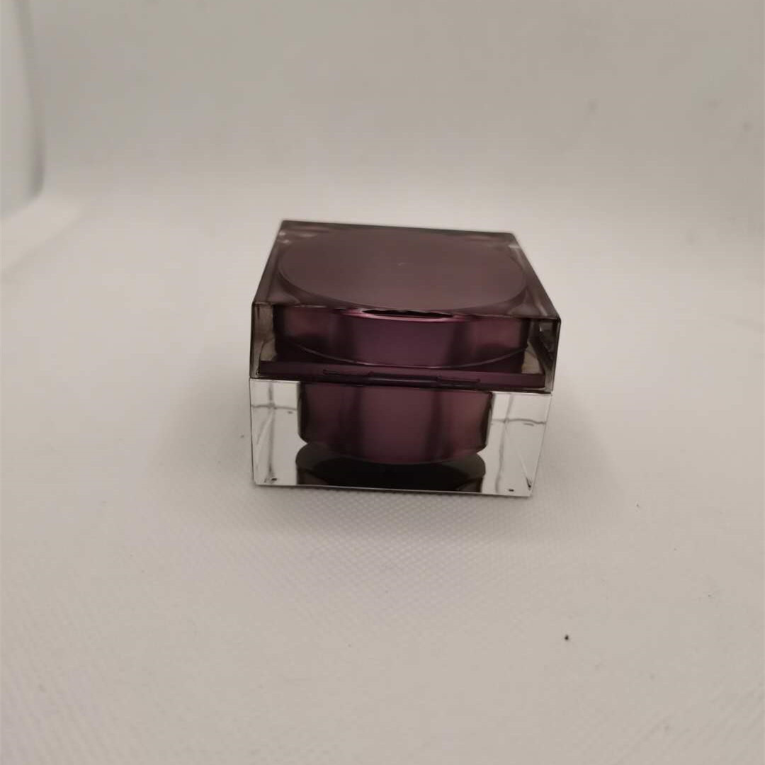 50g高档黑色亚克力膏霜瓶 四方形亚克力面霜盒 亚克力瓶 KP382J50