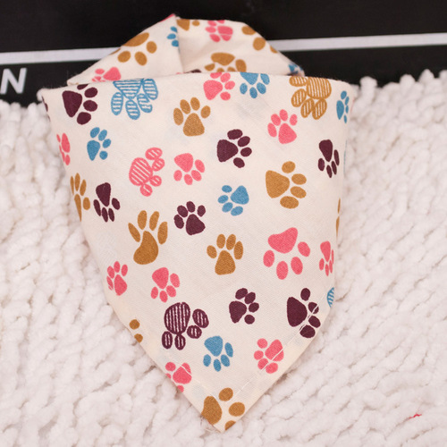 Multi-color optional cartoon pet saliva towel pet dog triangle scarf scarf supply