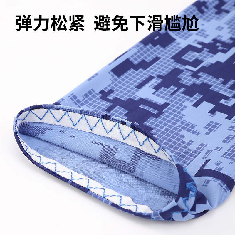 Nueva manga de hielo verano camuflaje protección solar opresleeve hombres de secado rápido montar antideslizante medio dedo brazo protección guantes de seda de hielo
