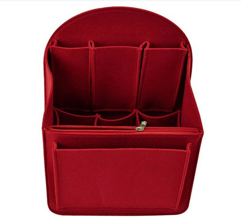 Bolsa de cosméticos de fieltro mochila de viaje bolsa interior bolsa de almacenamiento de maquillaje tridimensional bolsa de fieltro multifuncional bolsa intermedia