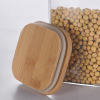 High borosilica transparent jar square glass sealing can coffee bean bean grain grain storage tank kitchen storage tank