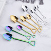 Q Stainless Steel Creative Point Spoon Golden Typhoon Self -reliant Iron Shovel Spoon Watermelon Spoon Squirrel Stir Sipping Tablet