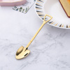 Q Stainless Steel Creative Point Spoon Golden Typhoon Self -reliant Iron Shovel Spoon Watermelon Spoon Squirrel Stir Sipping Tablet