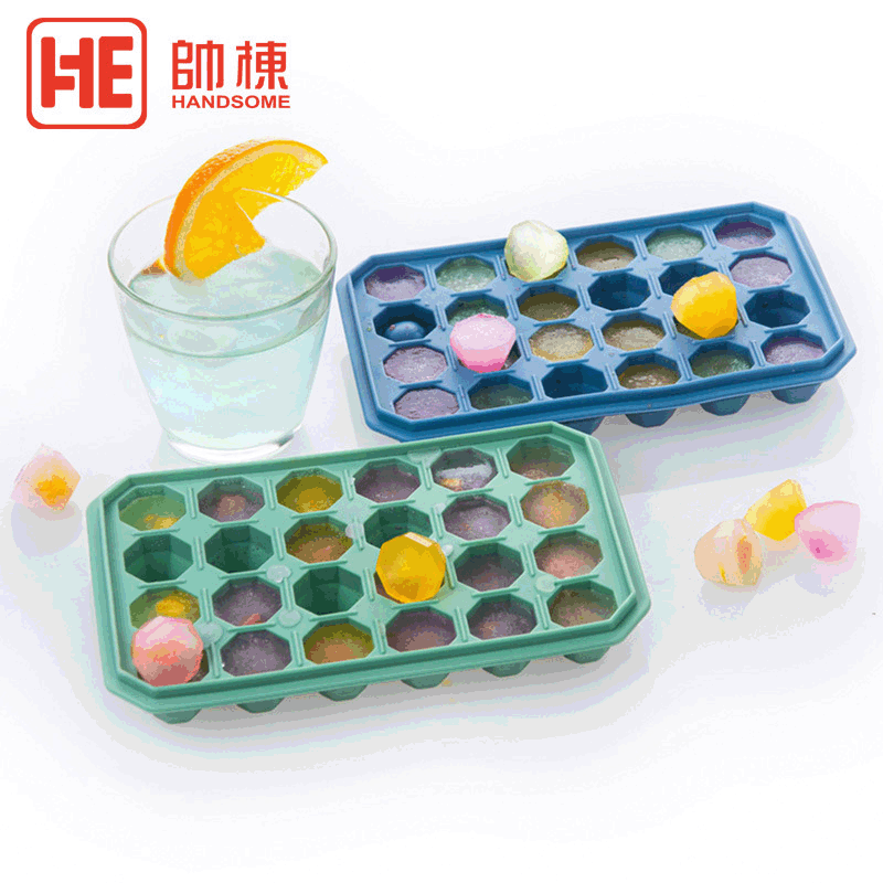 New 24-Chain Diamond Ice Tray Household Square Silicone Ice Cube Maker Cross-border Creative 24-Grid Ice Cube Mold