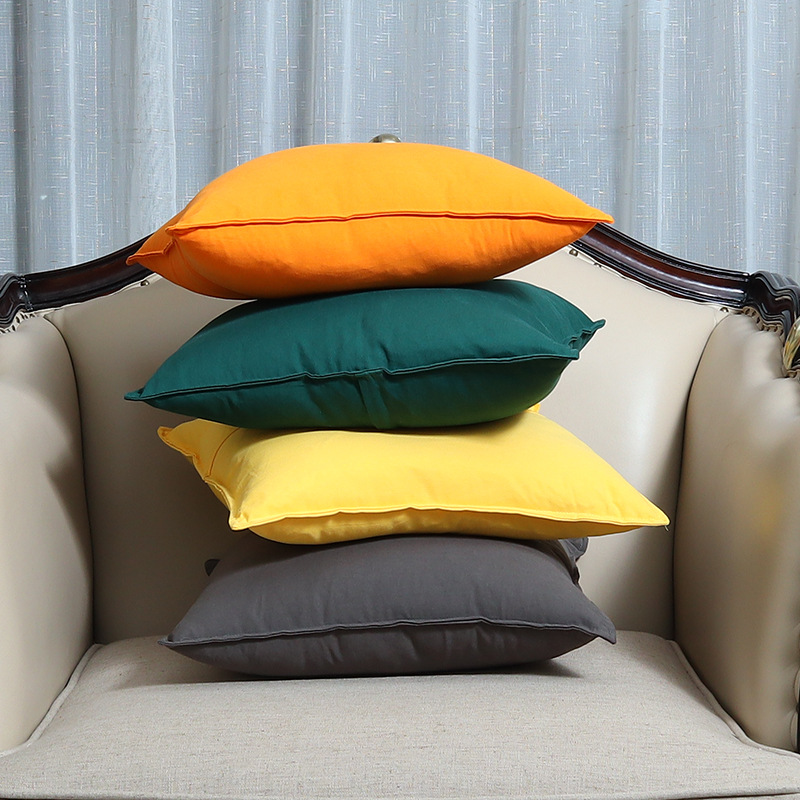 Factory Direct pure color cotton pillow Nordic style thickened cotton sofa pillow home fabric decorative pillow