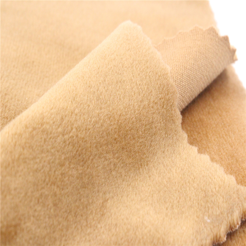 现胚单面氨超双面拉毛超柔 弹力银狐绒 经编布 经编面料