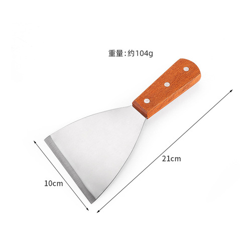 Triangular stainless steel Teppanyaki frying spatula multi-purpose steak hand grabbing cake shovel restaurant Teppanyaki cooking tool