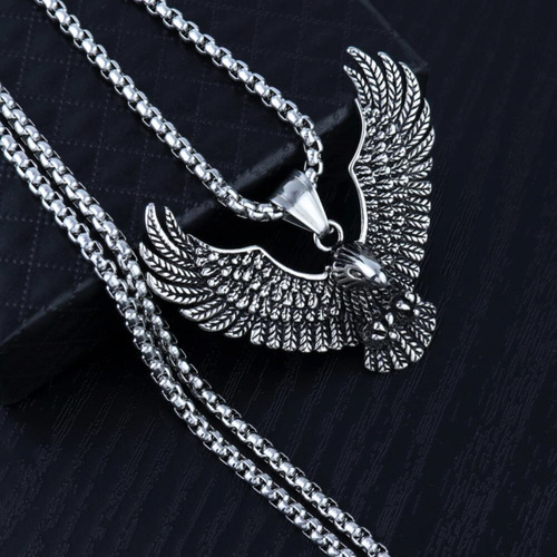 Titanium steel Eagle Pendant Punk Necklace Retro Trend Men Stainless Steel Cast Eagle Necklace Direct from Manufacturer