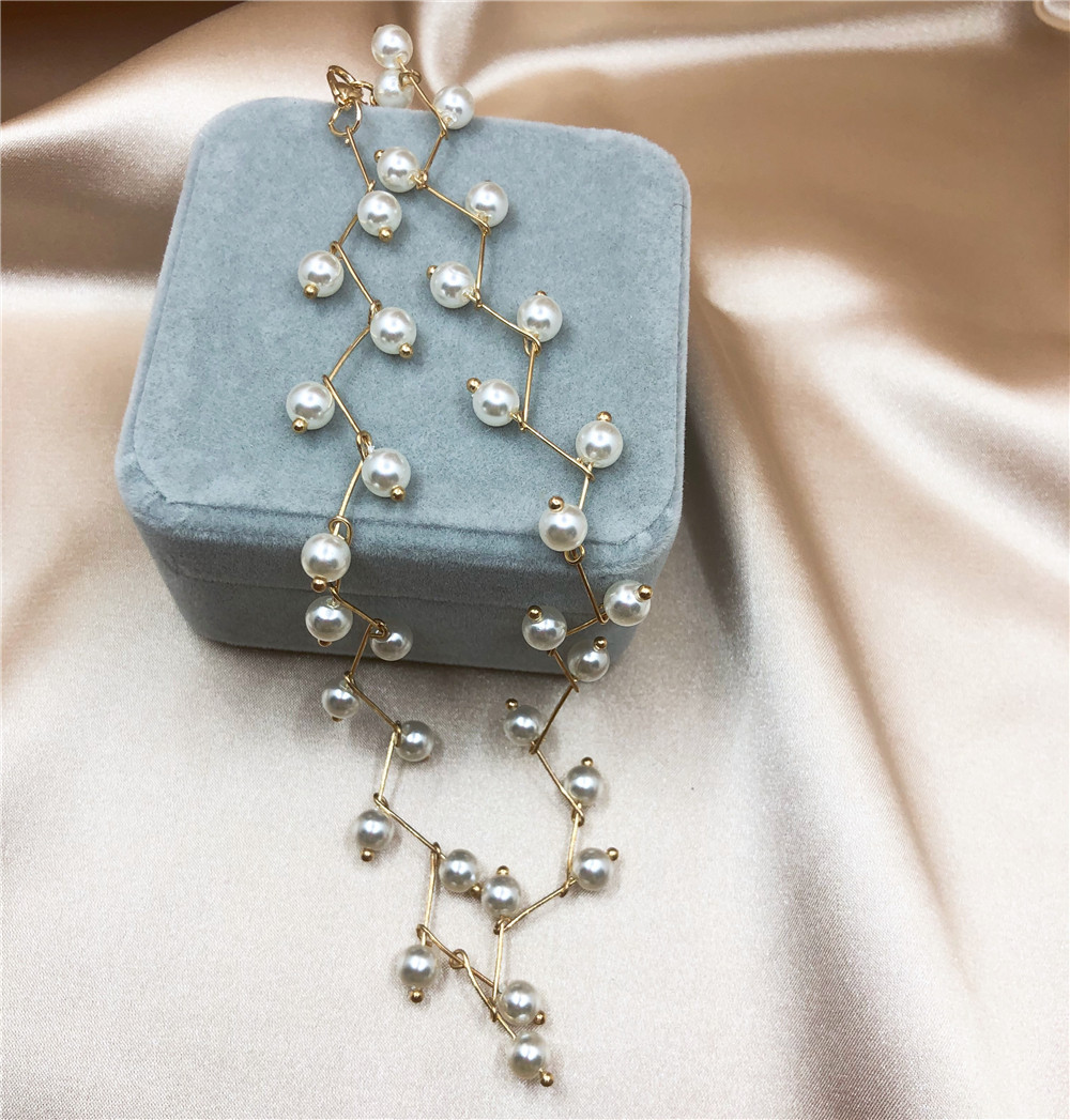 Cadena de clavícula de perla correa de cuello gargantilla femenina Collar corto simple joyería de cuello femenino Corea del Sur correa de Cuello estilo coreano