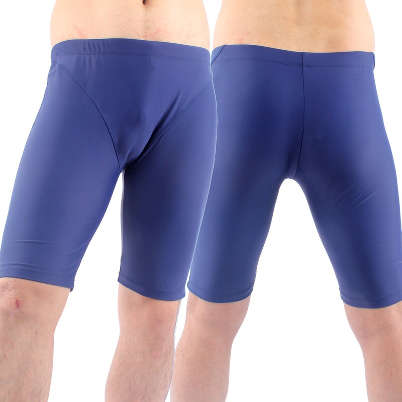 Professional Training Five-Point Knee-Length Swimming Trunks, Comfortable, Quick-Drying, Anti-Chlorine, Large Size Hot Spring Swimsuit, Men's Anti-Embarrassment Swimming Trunks, Short