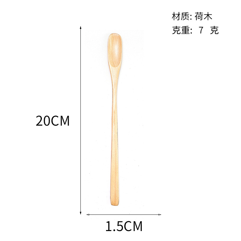 Nanmu Lotus Cuchara de madera pequeña de estilo japonés creativo Cuchara de miel Cuchara de licuadora de leche de café Cuchara de mango largo pequeña para el hogar al por mayor