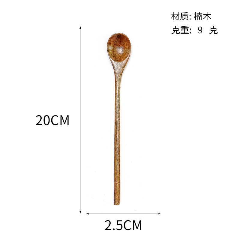 Nanmu Lotus Cuchara de madera pequeña de estilo japonés creativo Cuchara de miel Cuchara de licuadora de leche de café Cuchara de mango largo pequeña para el hogar al por mayor