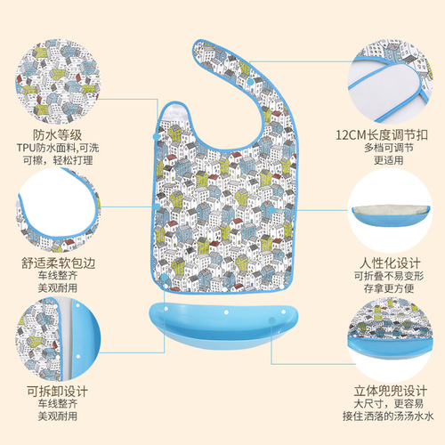 Adult bibs for the elderly, waterproof and leak-proof, saliva napkins for the elderly, large adult bibs, adult meal pockets