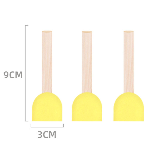 Round wooden handle single mushroom head sponge seal brush sponge brush early education painting graffiti sponge painting brush art