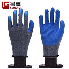 10-needle grey yarn blue latex crepe rubber oil-resistant slip-resistant dipped gloves for construction work, durable labor protection gloves