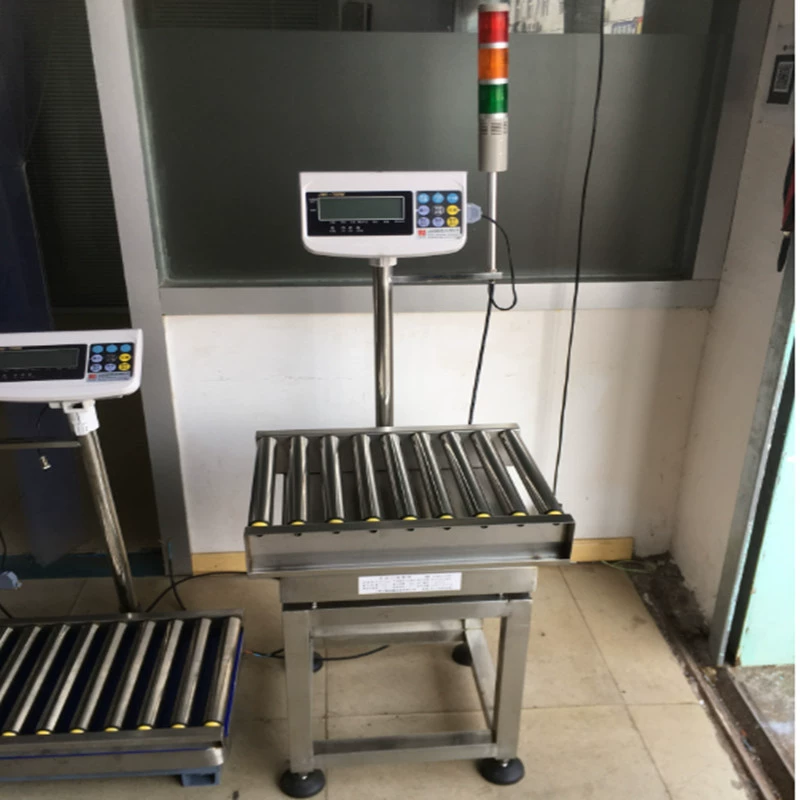 Линия сборки пищевой мастерской, роликовые электронные весы из нержавеющей стали без двигателя, световая сигнализация верхнего и нижнего предела, роликовые весы