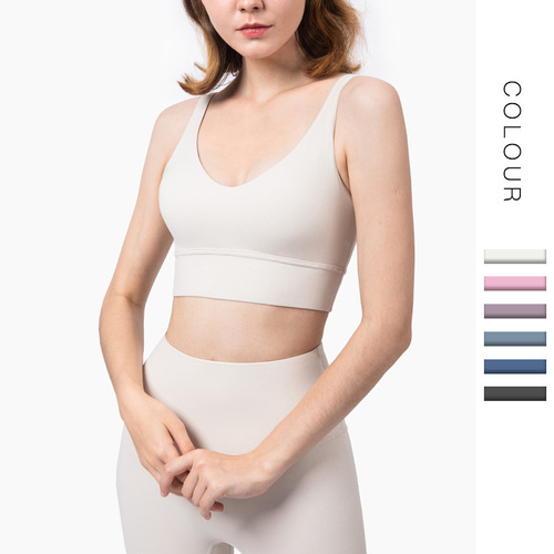 Cross-border carefully selected new push-up sports bra with breast pads, shock-absorbing yoga top, breast-reducing underwear for women