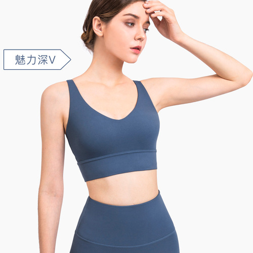 Cross-border carefully selected new push-up sports bra with breast pads, shock-absorbing yoga top, breast-reducing underwear for women