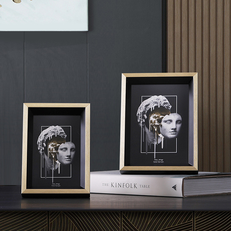 European Simple Solid Wood Golden Photo Frame Table Setting Personalized Creative6-inch7-inch Photo Frame Decoration Desktop Ornaments