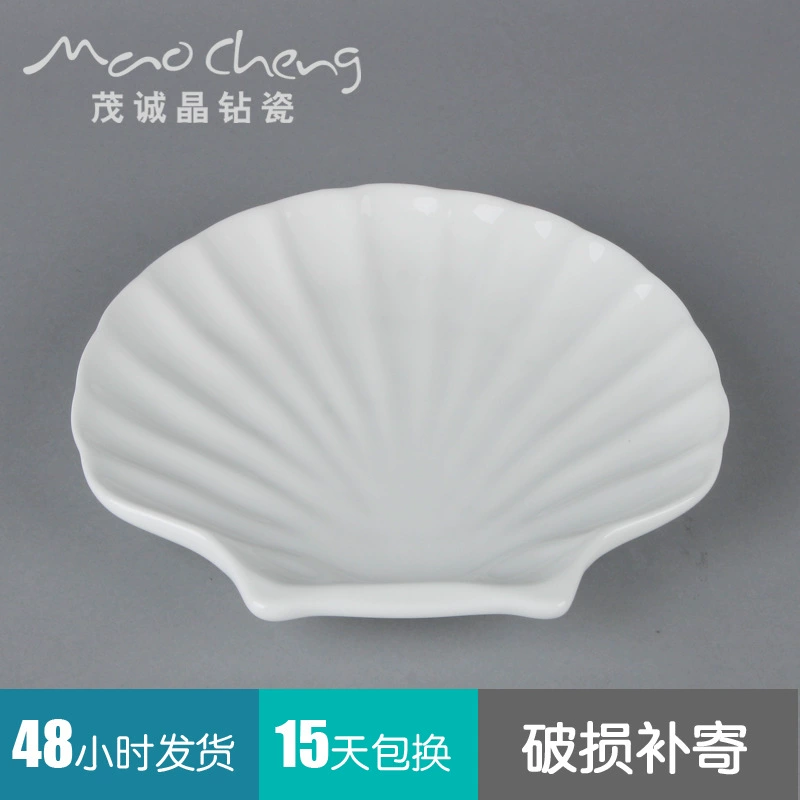 Wholesale hotel restaurant special-shaped plates, white porcelain shell plates, vegetable plates, snack plates, multiple sizes of plates to choose from