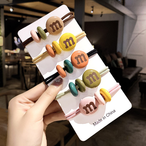 Korean version m bean hair band with ponytail rubber band ins headband hair rope simple hair band headband female cute hair accessories wholesale