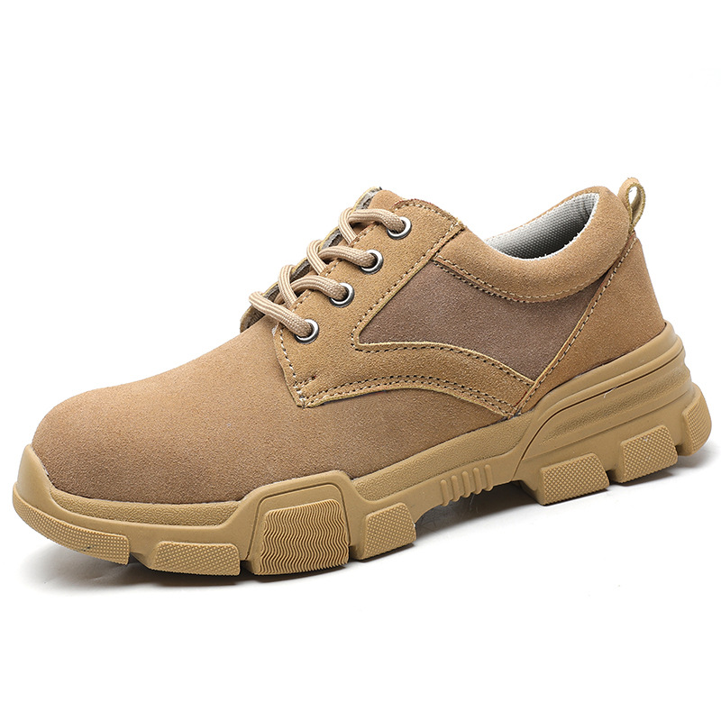 劳保鞋男安全工作鞋防砸防刺穿钢包头夏季透气轻便软底牛皮电焊工