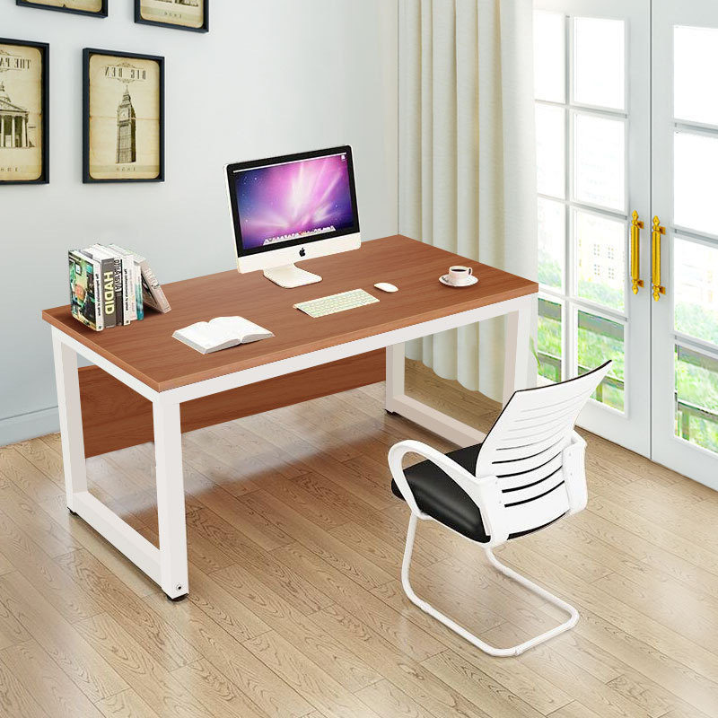 Steel-Wood Combined Staff Desk Single and Double Workstation Desktop Home Writing Desk Simple Computer Desk and Chair Combination