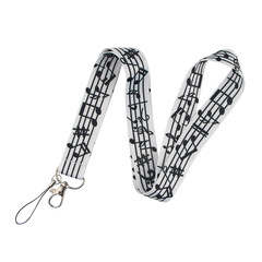 Music note mobile phone lanyard Foreign trade simple lanyard U disk camera ID card key anti-lost polyester mobile phone rope
