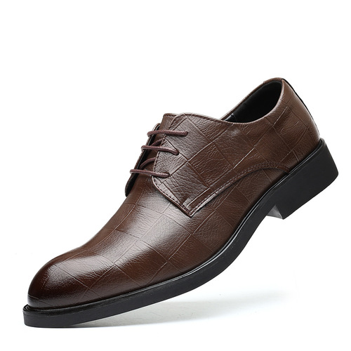 Breathable men's shoes Korean style British black trendy shoes casual business formal leather shoes men's pointed toe inner heightening large size