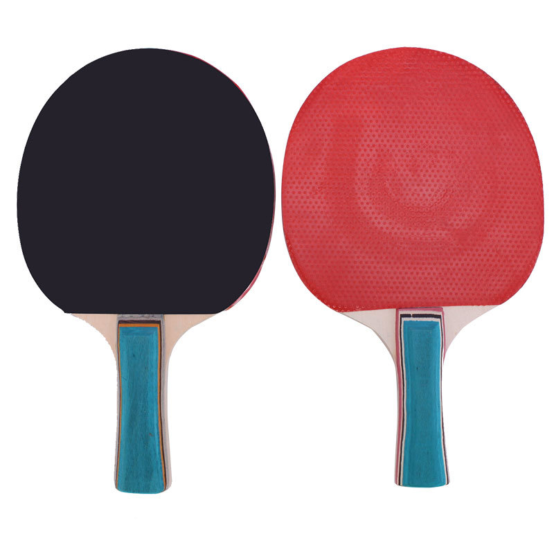 Suction card solid wood table tennis racket horizontal double-sided reverse glue training racket two-shot three-ball student training table tennis racket