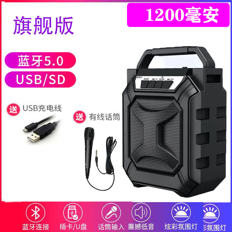 4-inch portable Bluetooth version [with charging line] + a wired microphone