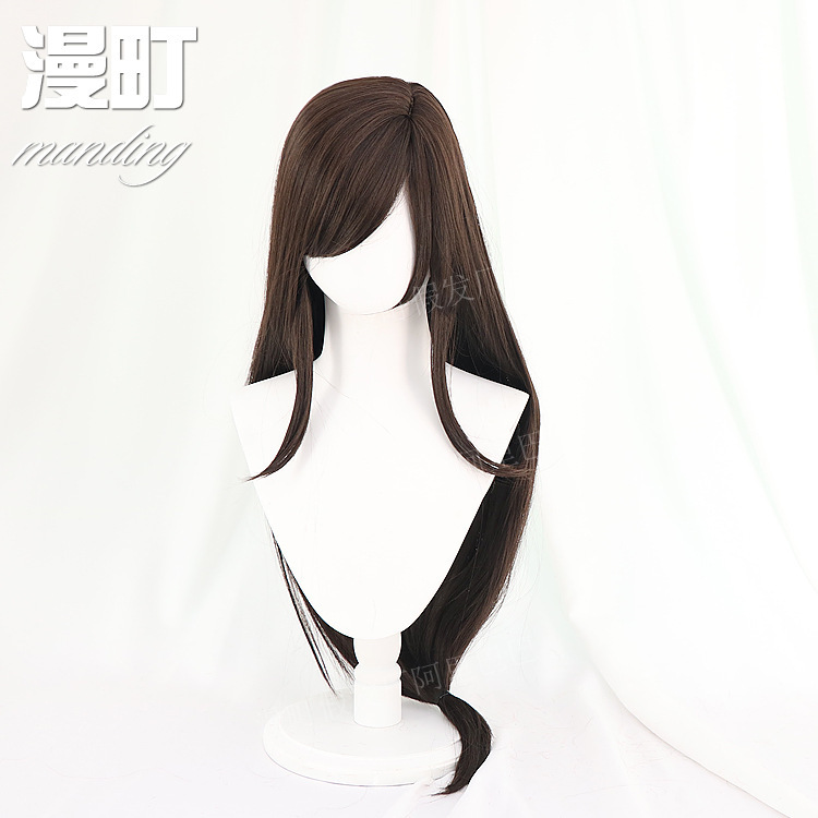 Manding Wig Factory Final Fantasy 7 Tifa cos Wig Reproduction Lockhart FF7 Black and Natural Color