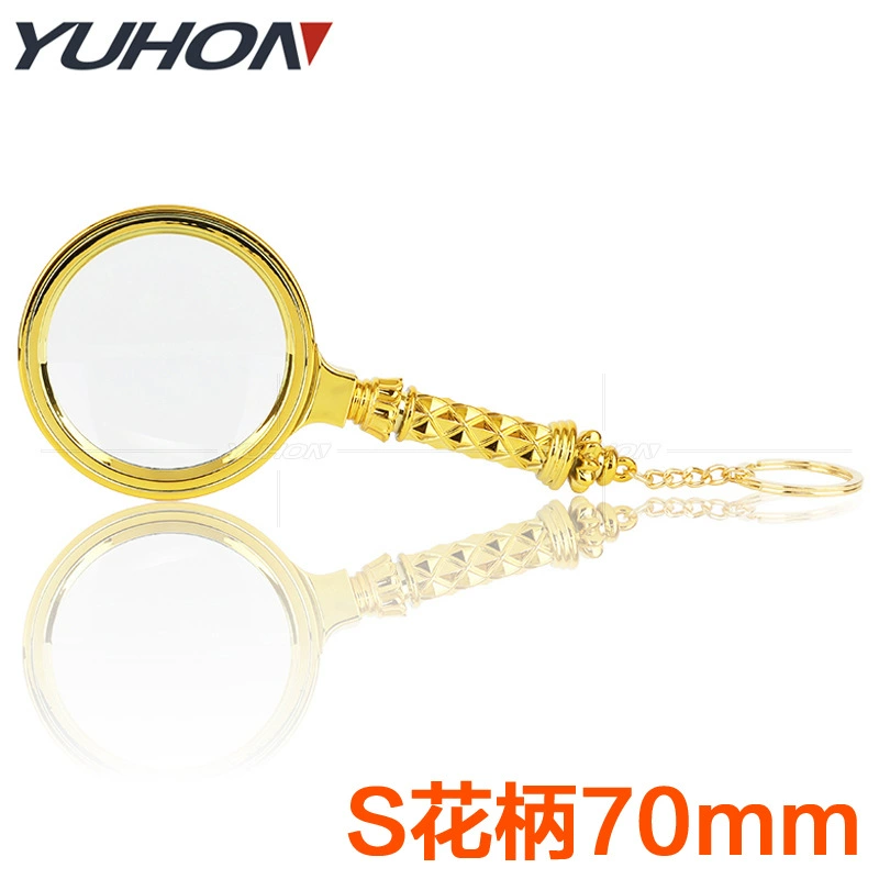 60 мм Цветочная ручка 10-кратная Золотая ручная лупа для чтения пожилых детей HD Ретро Классическая Лупа