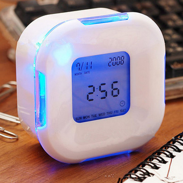 Rotating and sensing colorful four-sided clock Timer Multi-function…
