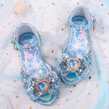 女童凉鞋新款小女孩冰雪公主鞋子夏季时尚软底宝宝平底水晶鞋儿童