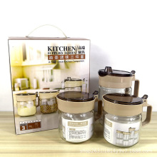 新款圆形玻璃油壶二三四件套装 厨房油盐调料瓶 活动礼品印制logo