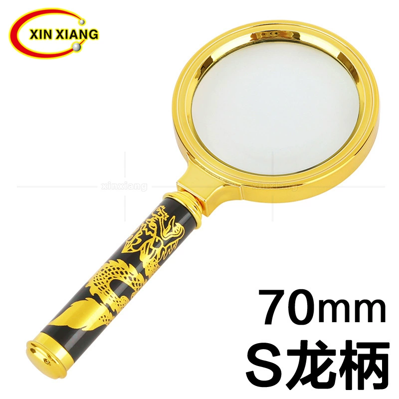 Фабрика Прямая ручная ручка с рисунком дракона с позолоченной каймой увеличительное стекло для чтения детей и пожилых людей стекло расширяющееся зеркало